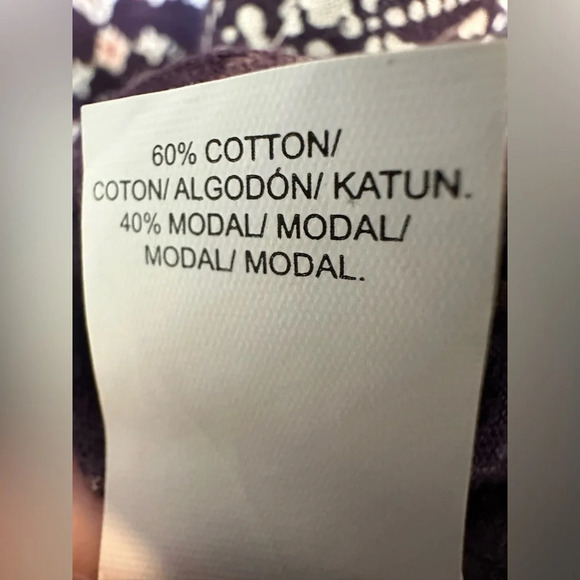 Lucky Brand Top Tunic Printed V-Neck Bell Sleeve Purple Boho Blouse - Picture 7 of 8